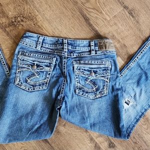 Womens Silver Suki Jeans distressed 33x33